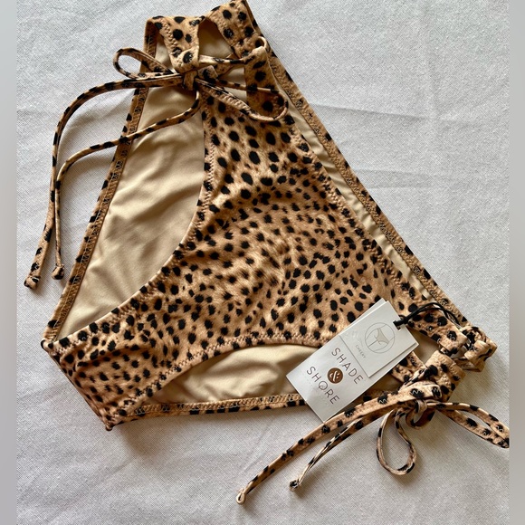 Shade & Shore Other - Shade & Shore Cheeky Bikini Bottom Leopard Print Size Small